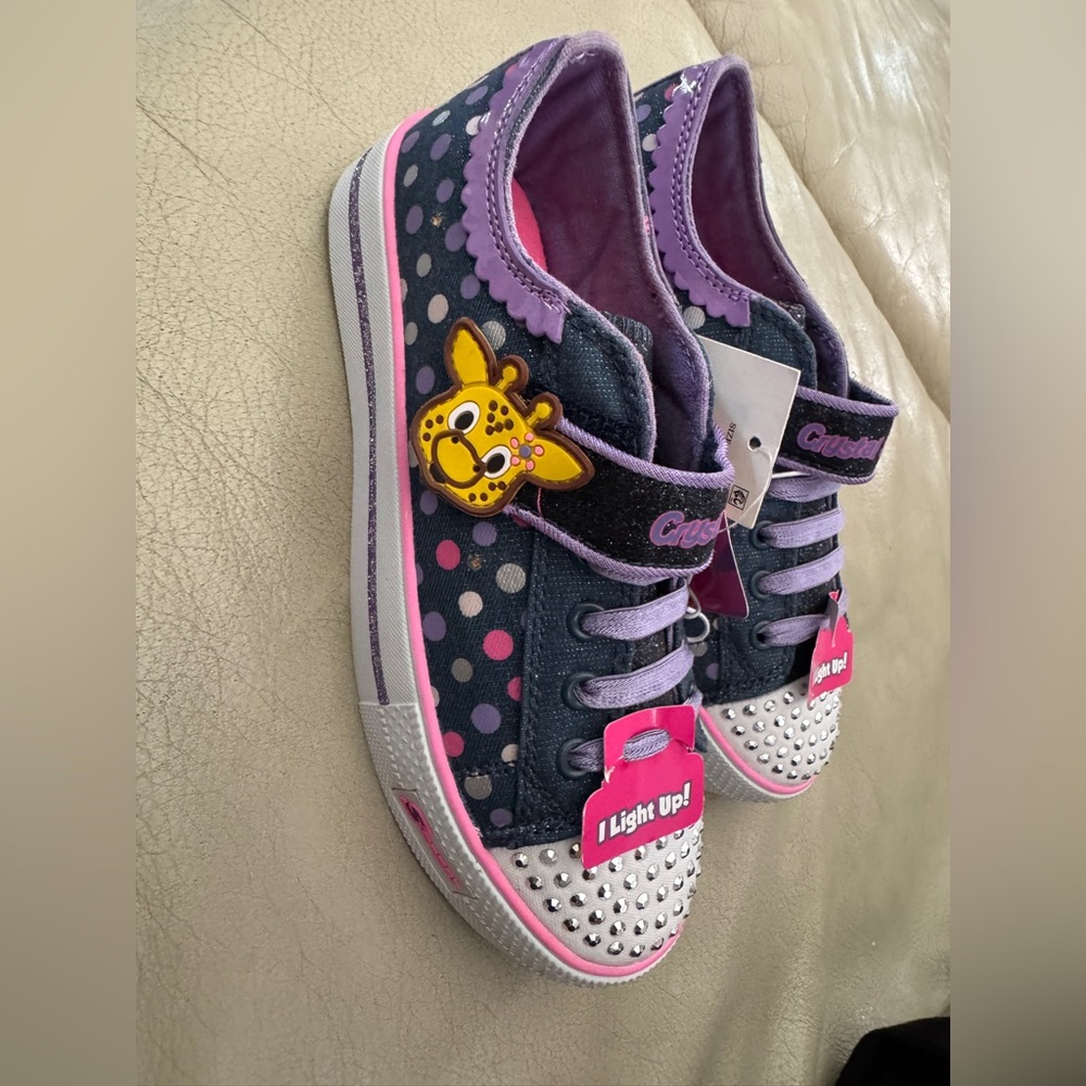 Crystal Stars Light Up Sport By Skechers Kids Size 2